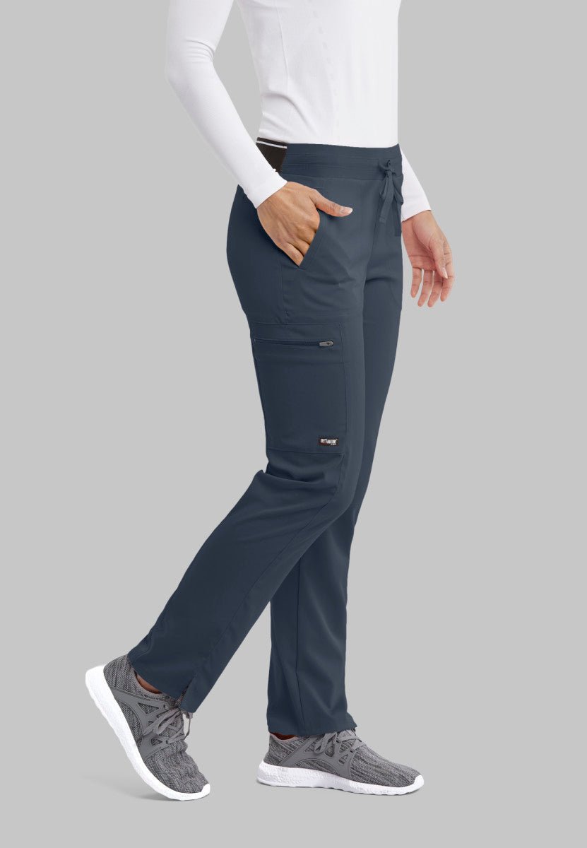 Kim Mid - Rise Straight Leg Scrub PantGrey's Anatomy Spandex StretchGRSP500-STEEL-XXS