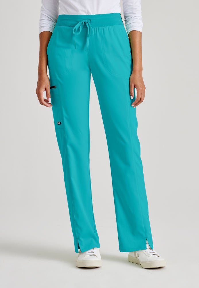 Kim Mid - Rise Straight Leg Scrub PantGrey's Anatomy Spandex StretchGRSP500-TEAL-XXS