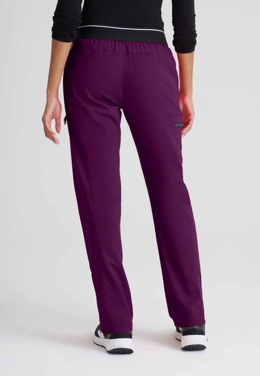 Kim Mid - Rise Straight Leg Scrub PantGrey's Anatomy Spandex StretchGRSP500-WINE-XXS