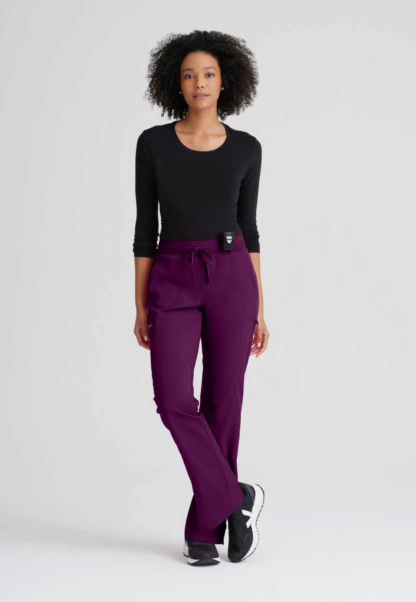 Kim Mid - Rise Straight Leg Scrub PantGrey's Anatomy Spandex StretchGRSP500-WINE-XXS