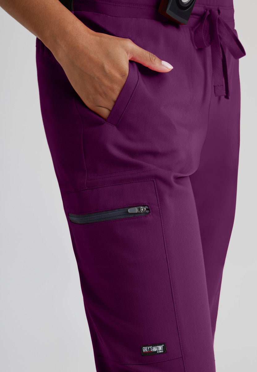 Kim Mid - Rise Straight Leg Scrub PantGrey's Anatomy Spandex StretchGRSP500-WINE-XXS