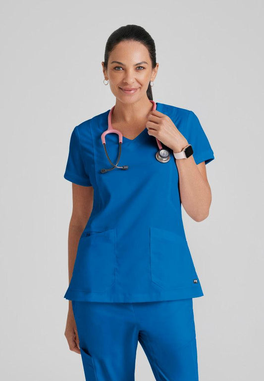 Grey's Anatomy Kira Scrub Top Women's Scrub Top Grey's Anatomy Classic Royal XS 