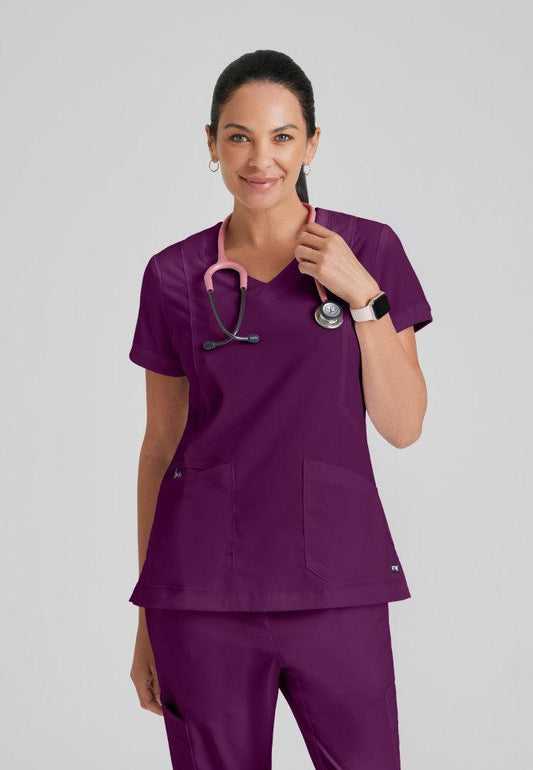 Grey's Anatomy Kira Top -  Women's V-Neck Scrub Top Women's Scrub Top Grey's Anatomy Classic Wine XS 
