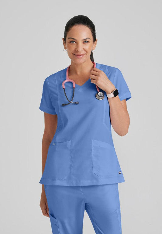 Grey's Anatomy Kira Scrub Top Women's Scrub Top Grey's Anatomy Classic Ceil Blue XL 