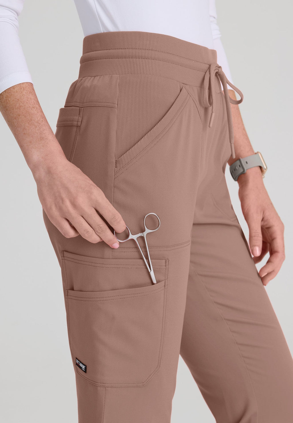 Kristi High - Rise Scrub PantGrey's Anatomy Spandex StretchGRSP722-MOCHA-XXS