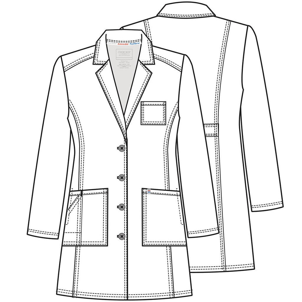 Lab Coat 36" Antimicrobial with Fluid BarrierCherokee WorkwearWW420AB-WHT-XXS