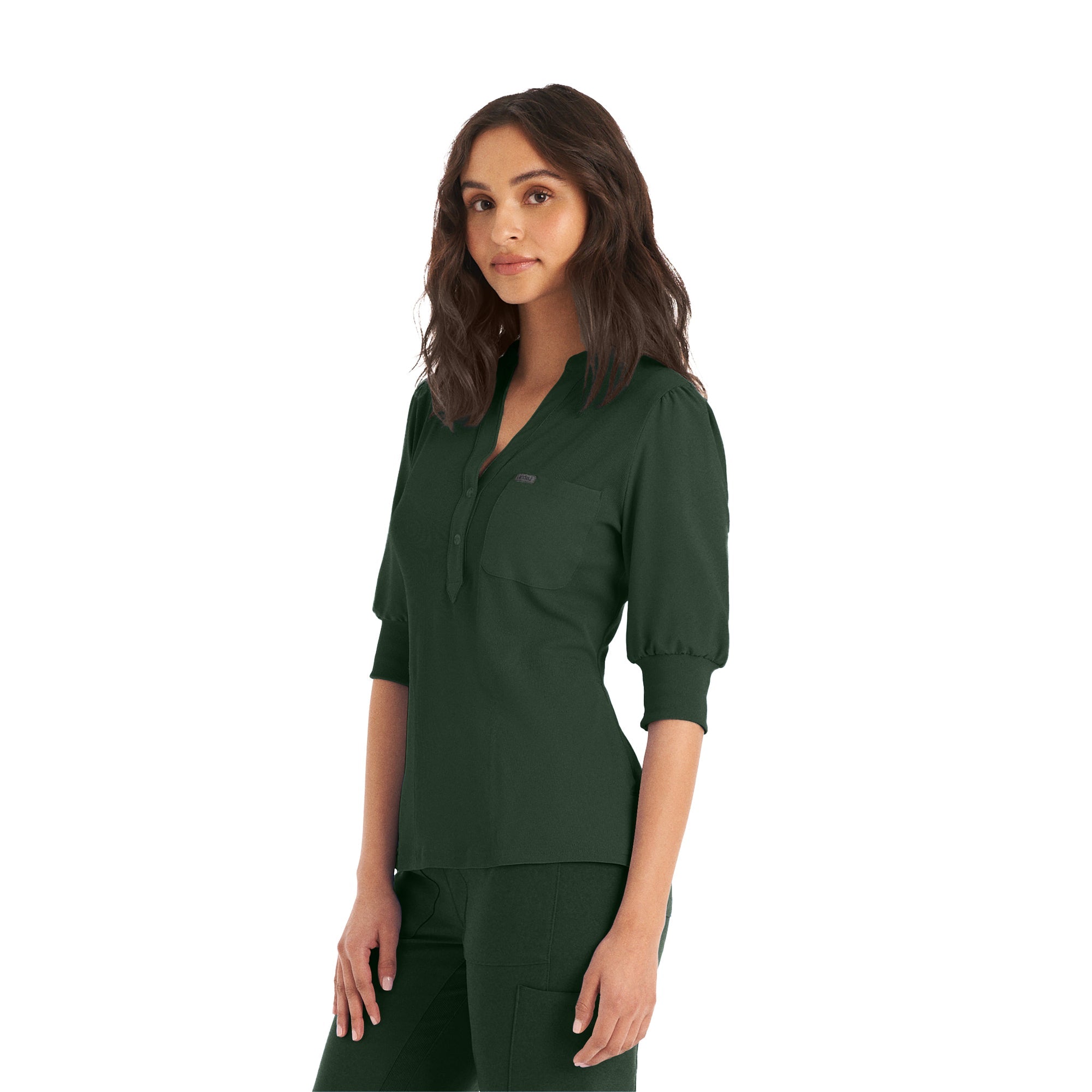 Landau Forward Half Sleeve Scrub TopWhite CrossLT114-MNVW-XS