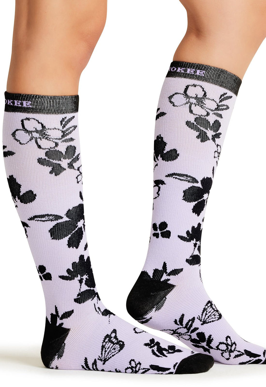 Lavender Garden Compression SocksCherokee LegwearPRINTSUPPORT-LVGRD