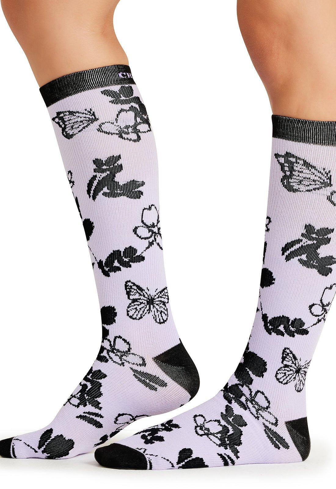 Lavender Garden Compression SocksCherokee LegwearPRINTSUPPORT-LVGRD