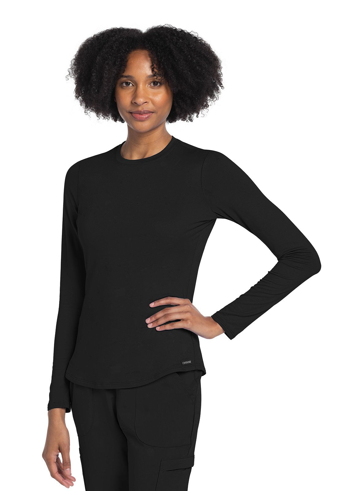 Long Sleeve Underscrub Knit TeeCherokee BasicsCK773-BLACK-XS