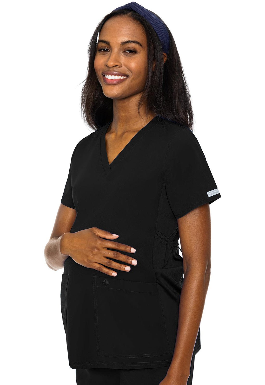 Med Couture Maternity V - Neck TopMEDCOUTUREMC628-BLACK-XS