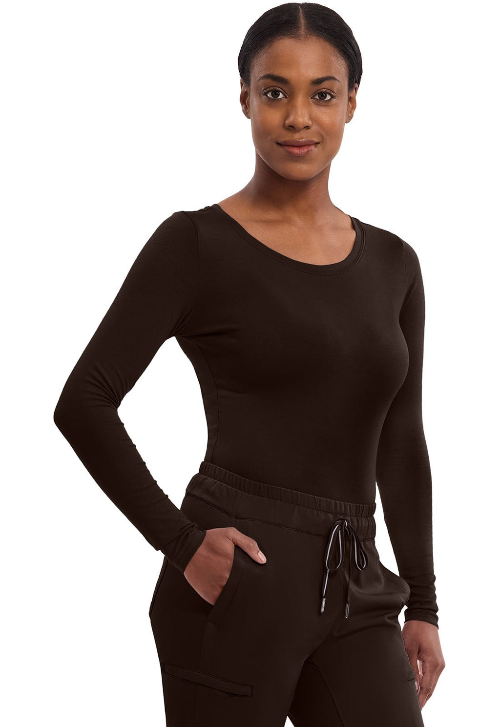 Melissa Underscrub - Longsleeve TeeHealing Hands5047-CANARY-CHOCOLATE-XXS