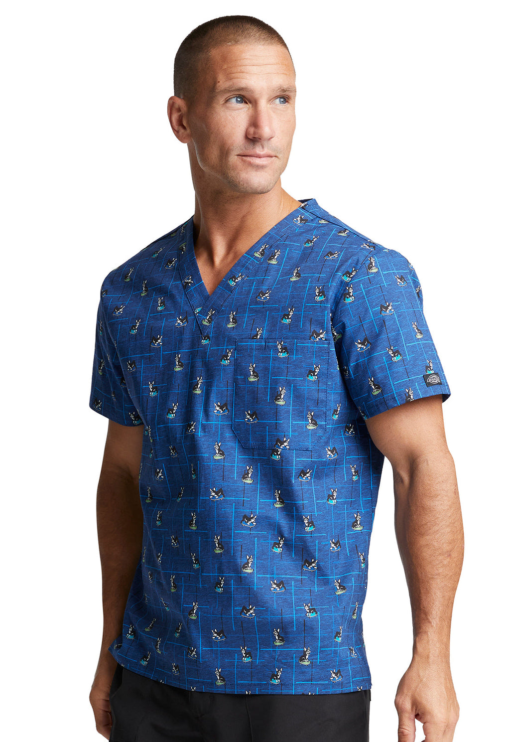 Men's Dickies Doggone Cool Scrub Top Men's Print Scrub Top Dickies Prints   