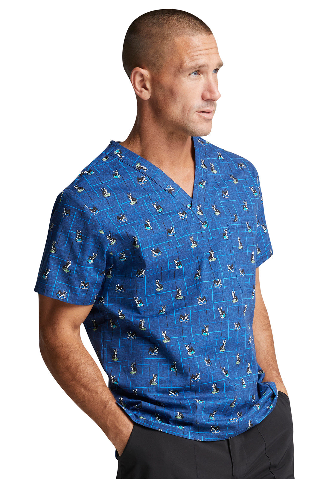 Men's Dickies Doggone Cool Scrub Top Men's Print Scrub Top Dickies Prints   