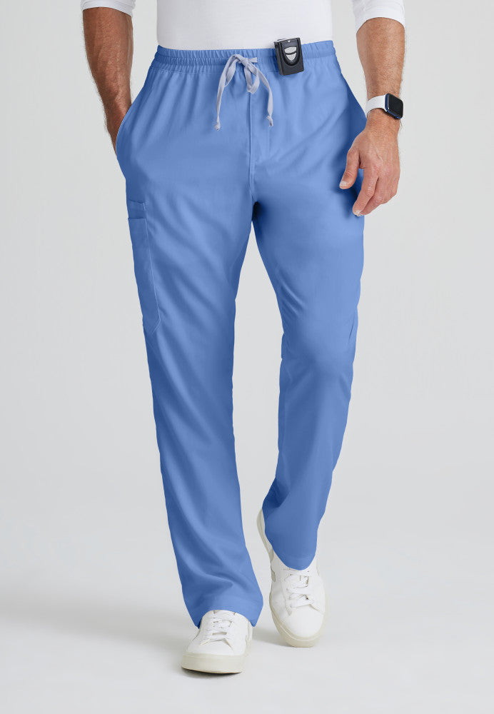 Grey's Anatomy | Evan 5-Pocket Zip-Fly Scrub Pant Men's Scrub Pant Grey's Anatomy Ceil Blue XS 