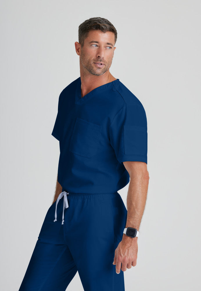 Evan 2-Pocket V-Neck Scrub Top Men's Scrub Top Grey's Anatomy