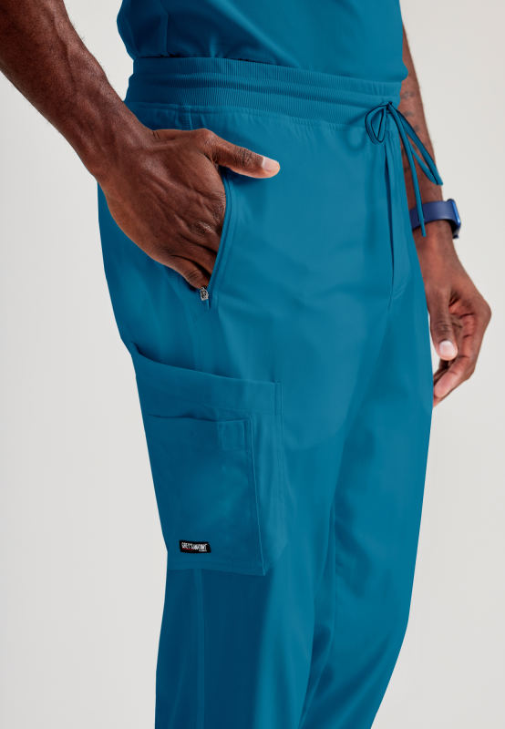 Grey's Anatomy Murphy Pant - Zip-Fly 5-Pocket Jogger Scrub Pant Men's Scrub Jogger Grey's Anatomy Spandex Stretch   