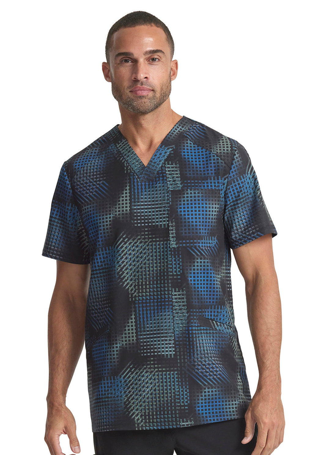 Cherokee Infinity - Men's Print Scrub Top Men's Printed Scrub Top Cherokee Infinity   