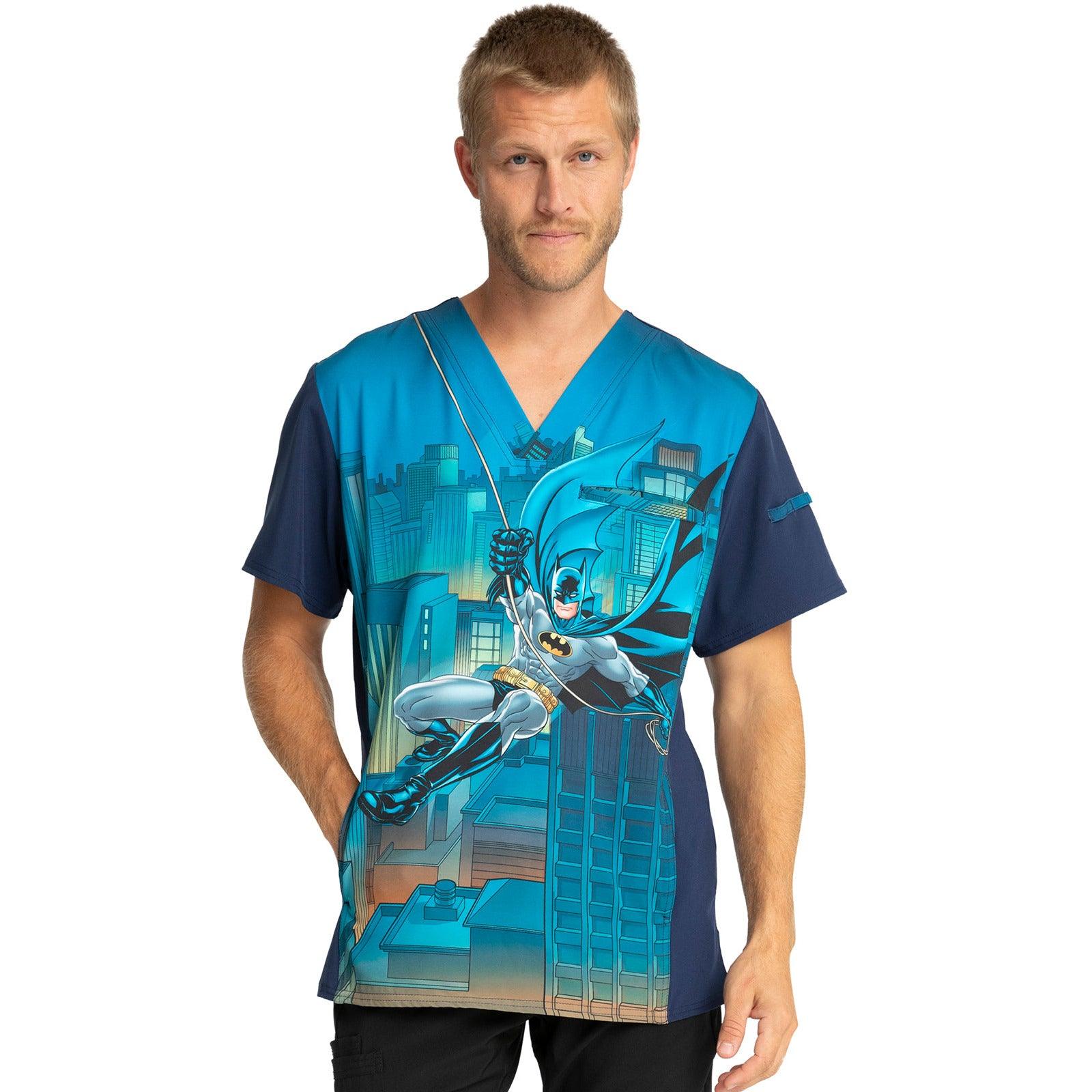 Men's Scrub Top in Swing Into Action Men's Printed Top Cherokee Licensed XS  