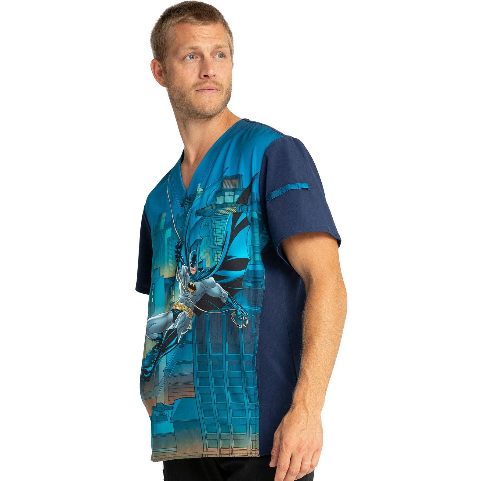 Men's Scrub Top in Swing Into Action Men's Printed Top Cherokee Licensed   