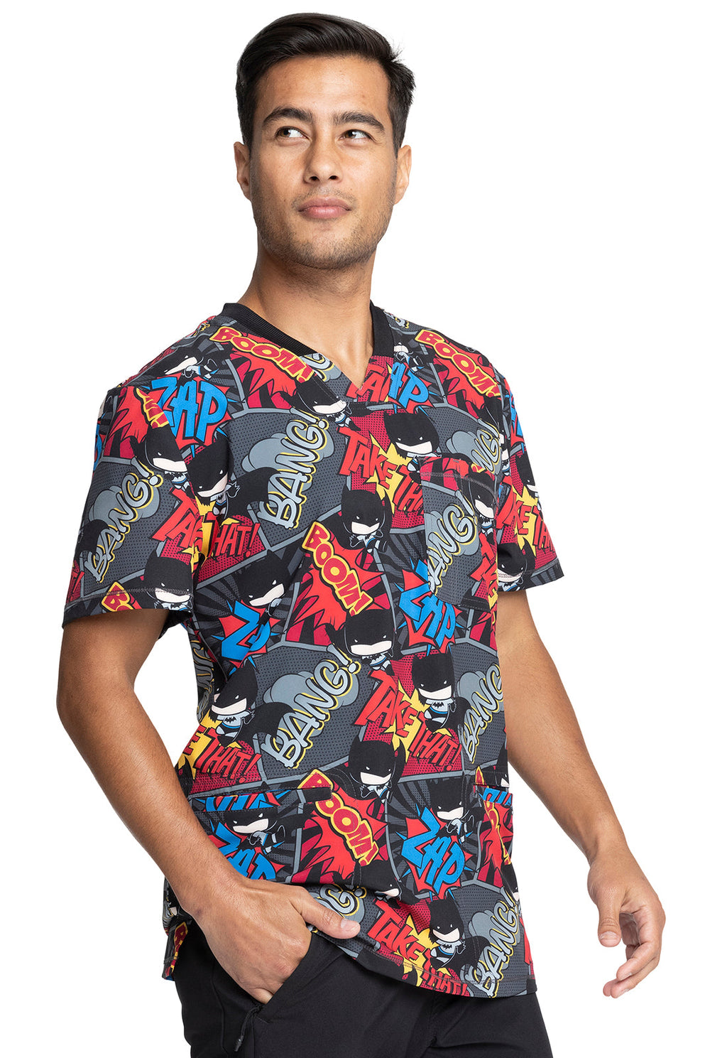 Men's Scrub Top in Zap Men's Printed Top Cherokee Licensed   