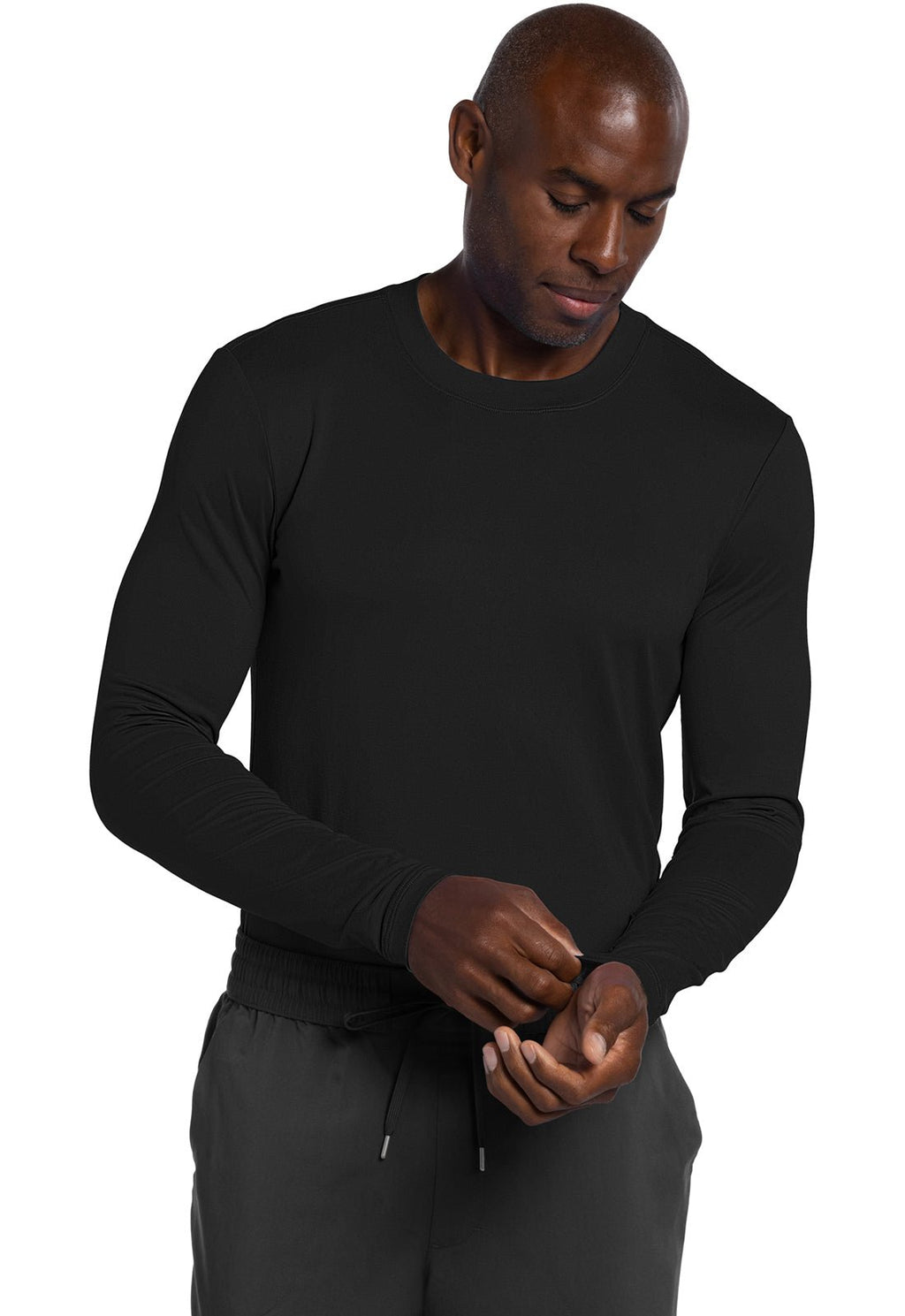 Men's Long Sleeve Underscrub Knit TeeCherokee BasicsCK807-BLACK-XS
