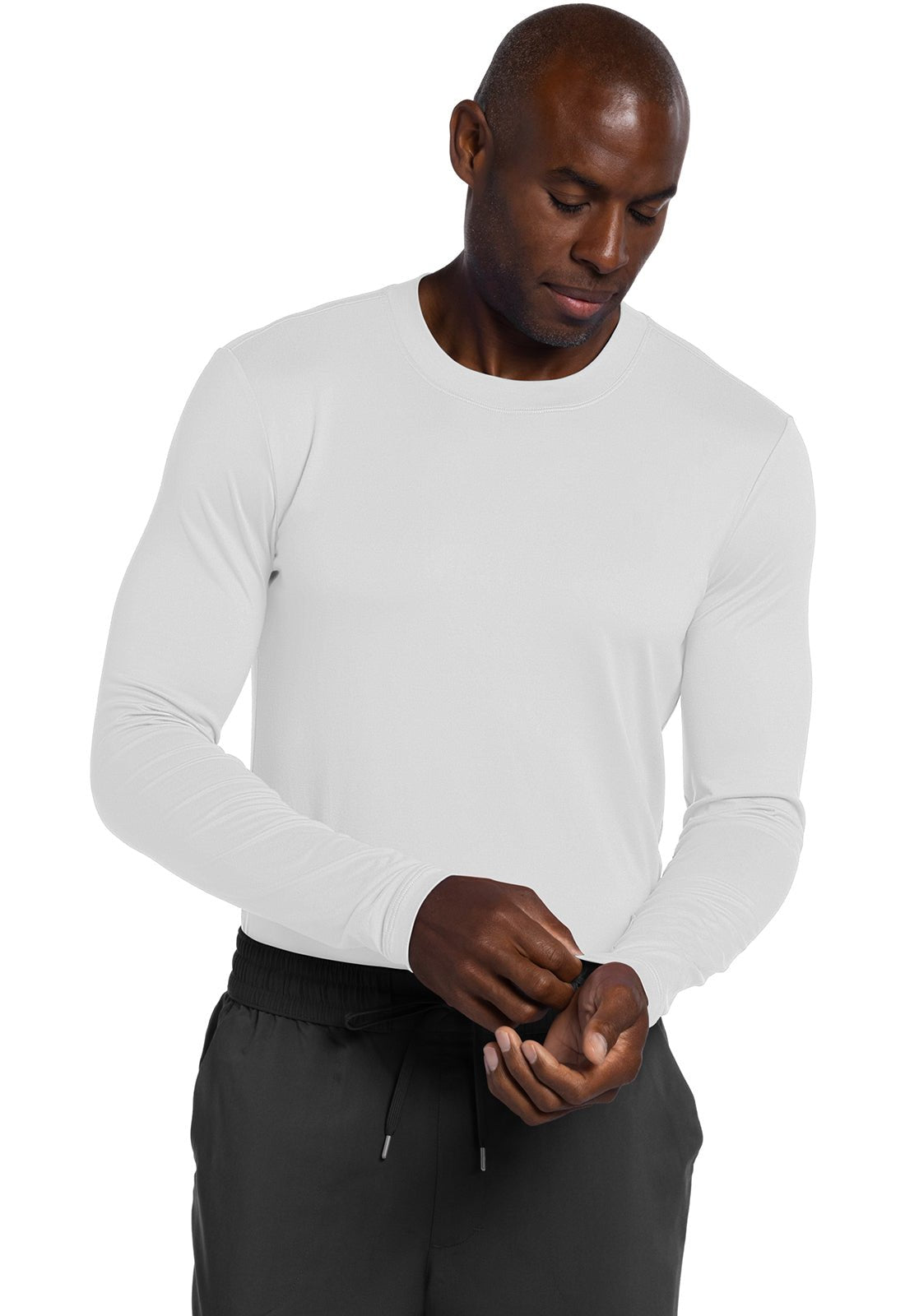 Men's Long Sleeve Underscrub Knit TeeCherokee BasicsCK807-WHITE-XS