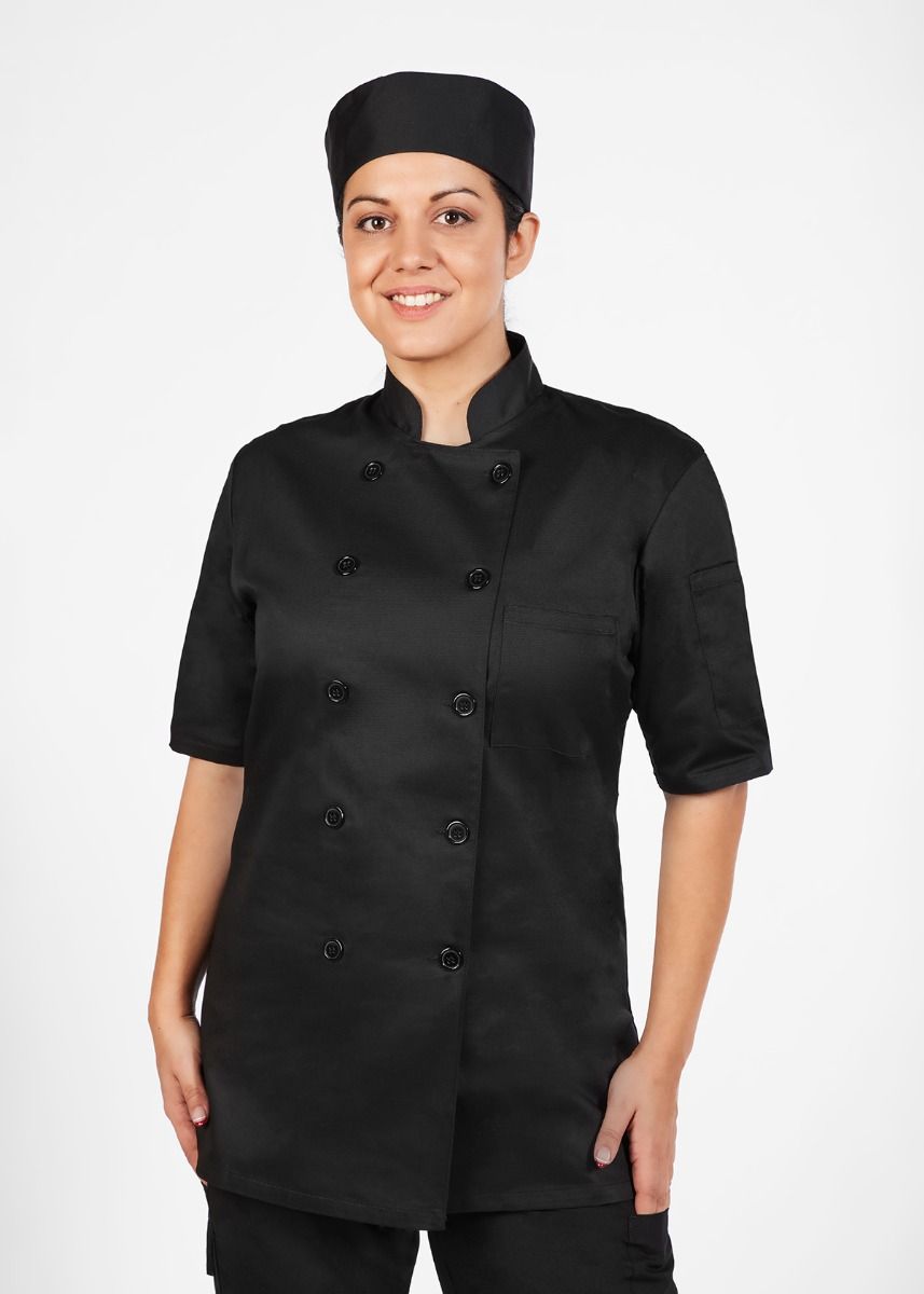 Mobb | Unisex Short Sleeve Chef Coat Unisex Chef Coat Mobb Black XS 