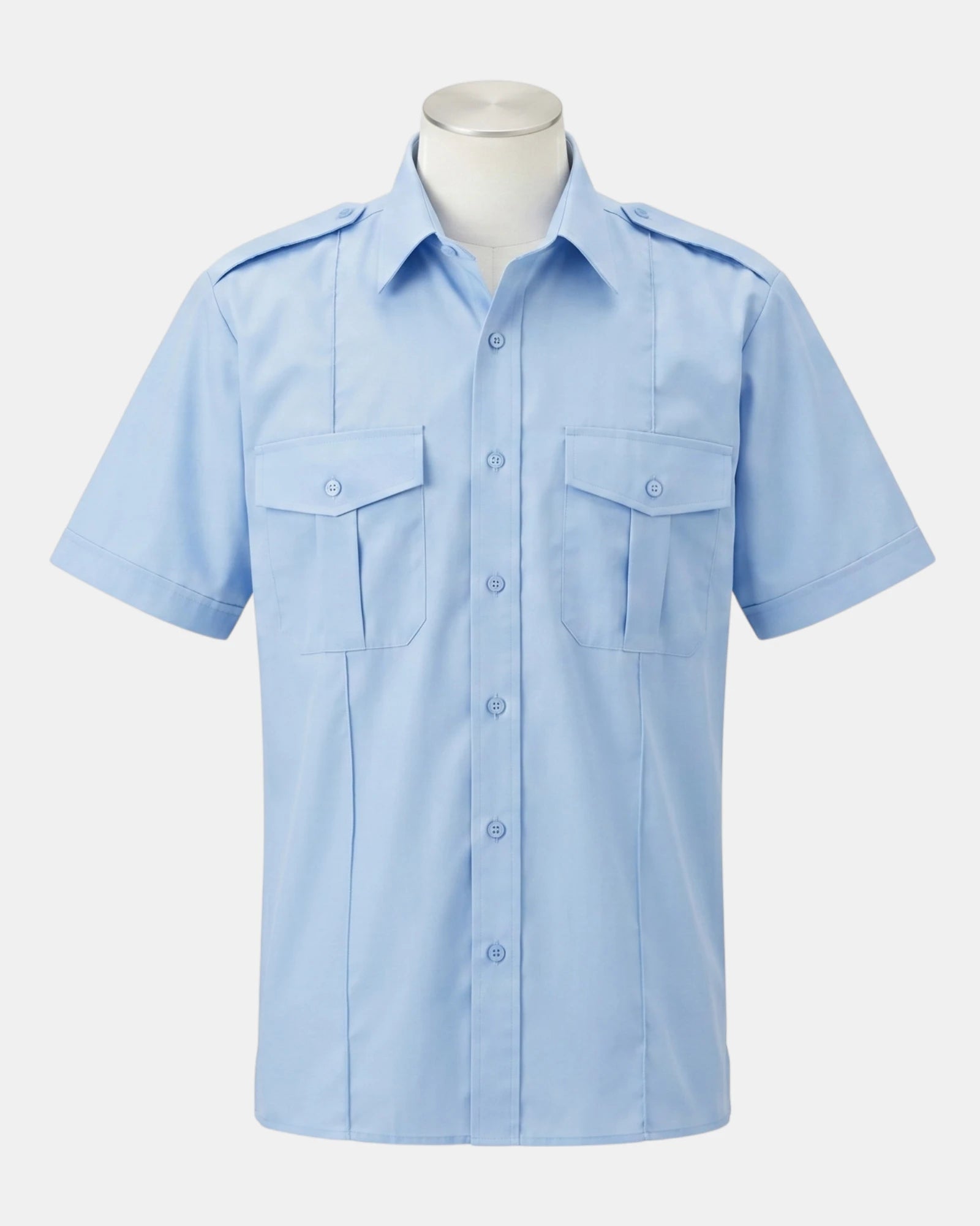 MS508 OPUS Short Sleeve Military Shirt with Shoulder Epaulettes in Light Blue colour.