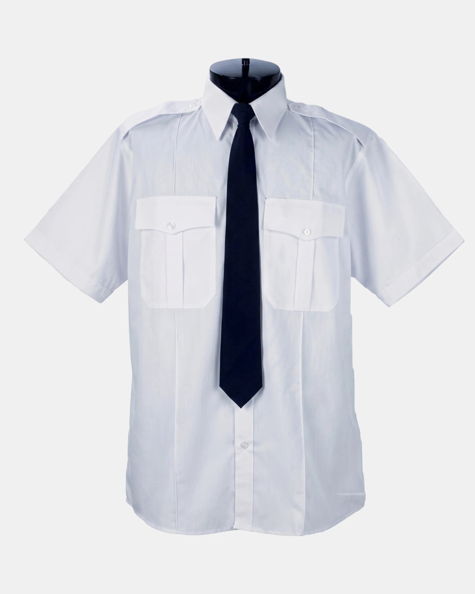 MS508 OPUS Short Sleeve Military Shirt with Shoulder Epaulettes in White colour.