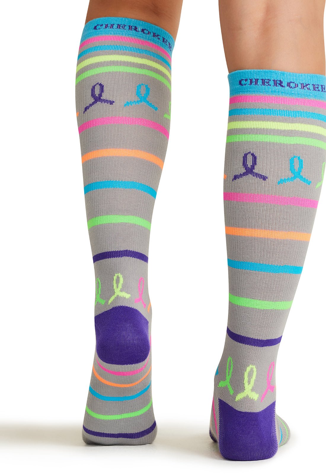Neon Multi Ribbon Compression SocksCherokee LegwearPRINTSUPPORT-NNMR