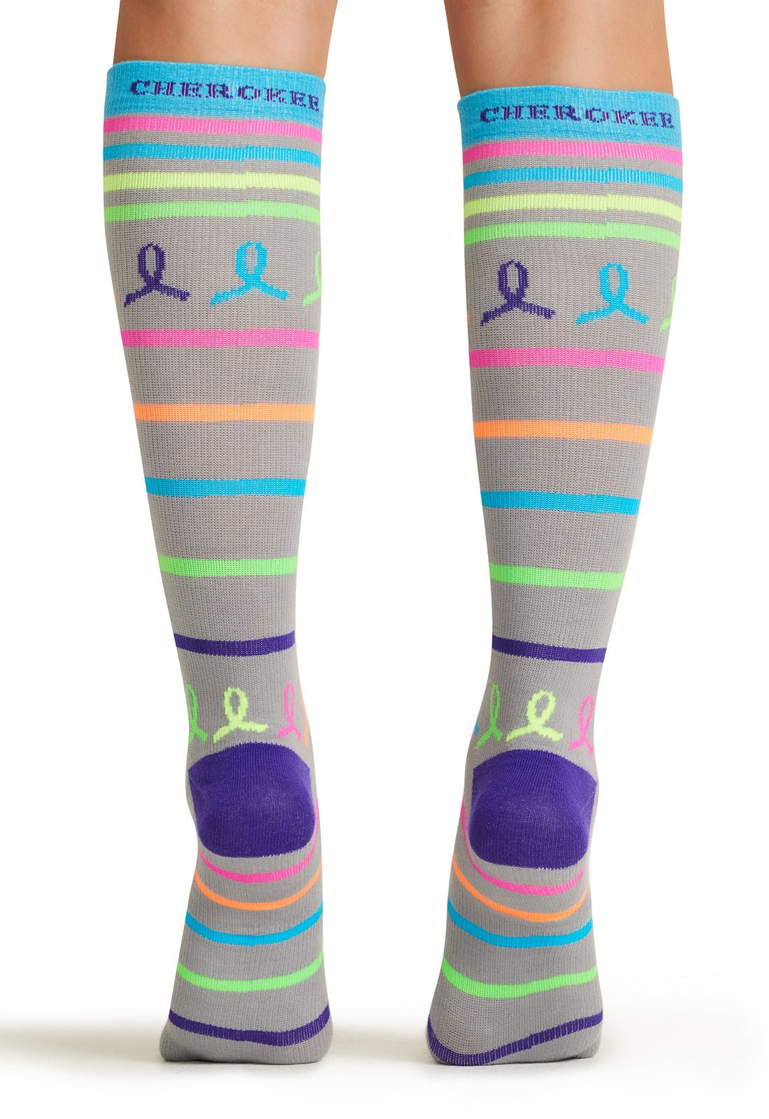 Neon Multi Ribbon Compression SocksCherokee LegwearPRINTSUPPORT-NNMR