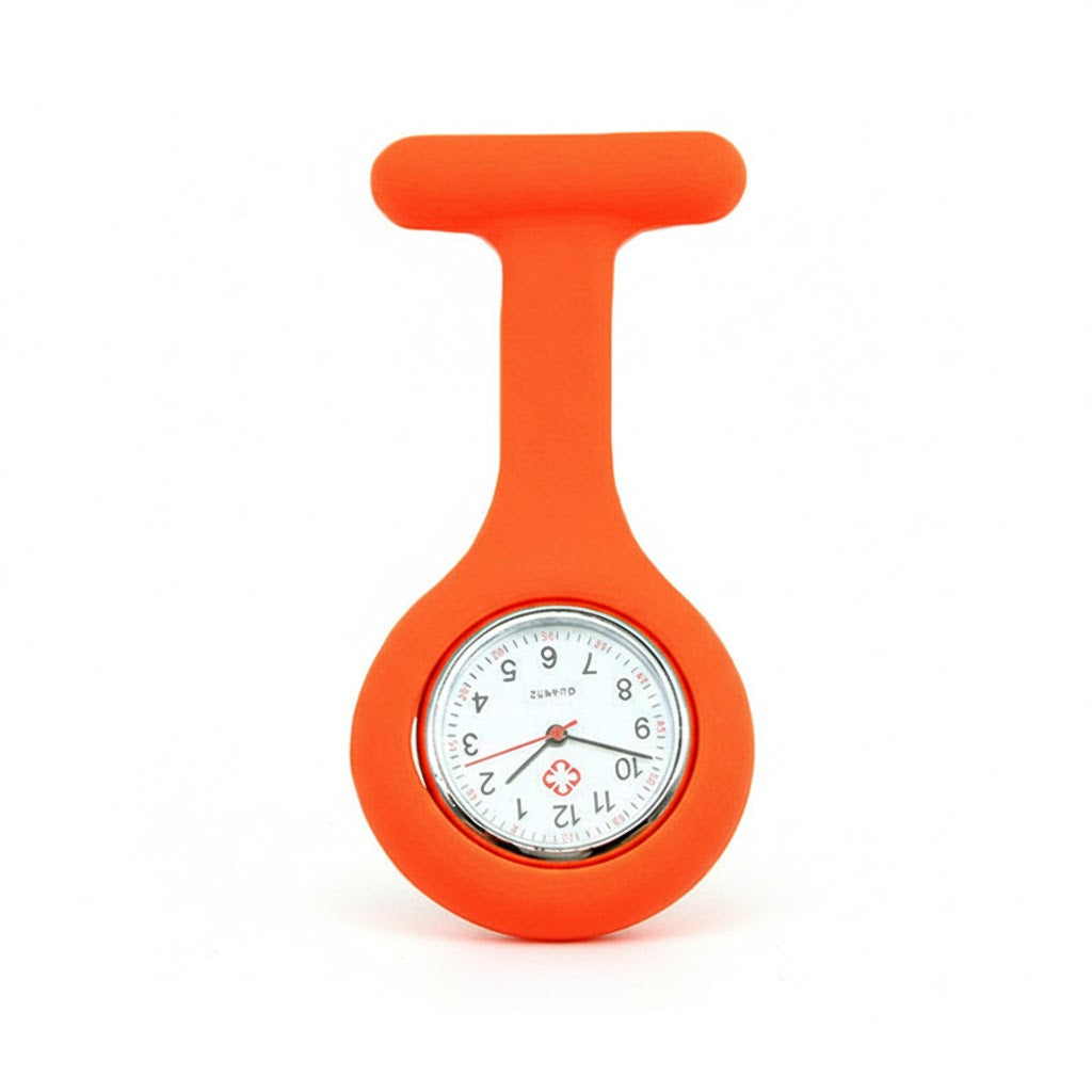 Analog Nursing Pin Watch Pin Watch Lasalle Uniform Orange