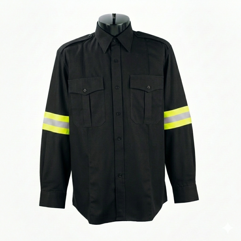 Men's Long Sleeve Paremedic Shirt Men's Paramedic Long Sleeve Shirt OPUS Black XS (Neck 13.5") Regular