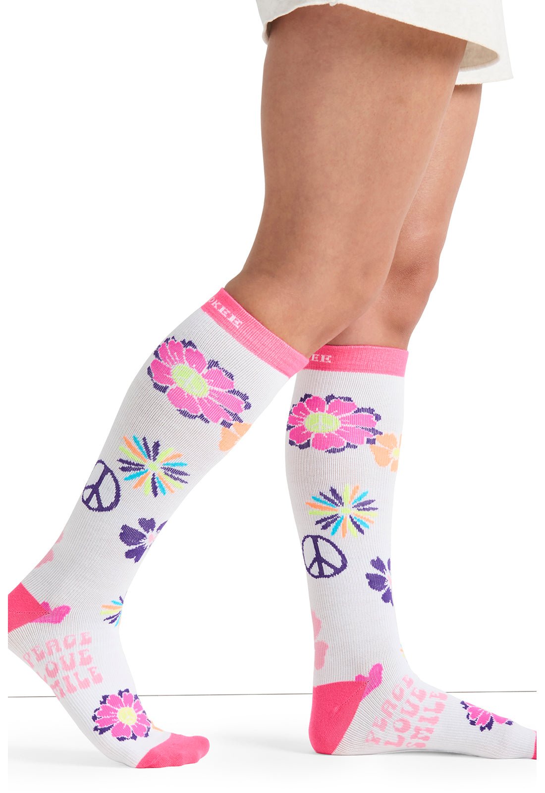 Peace Love Smile Compression SocksCherokee LegwearPRINTSUPPORT-PCLVS