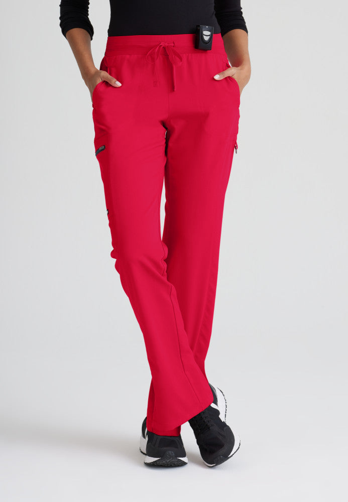 Grey's Anatomy Kim Pant - Straight Leg Scrub Pants Petite Women's Petite Scrub Pant Grey's Anatomy Spandex Stretch Red XXS 