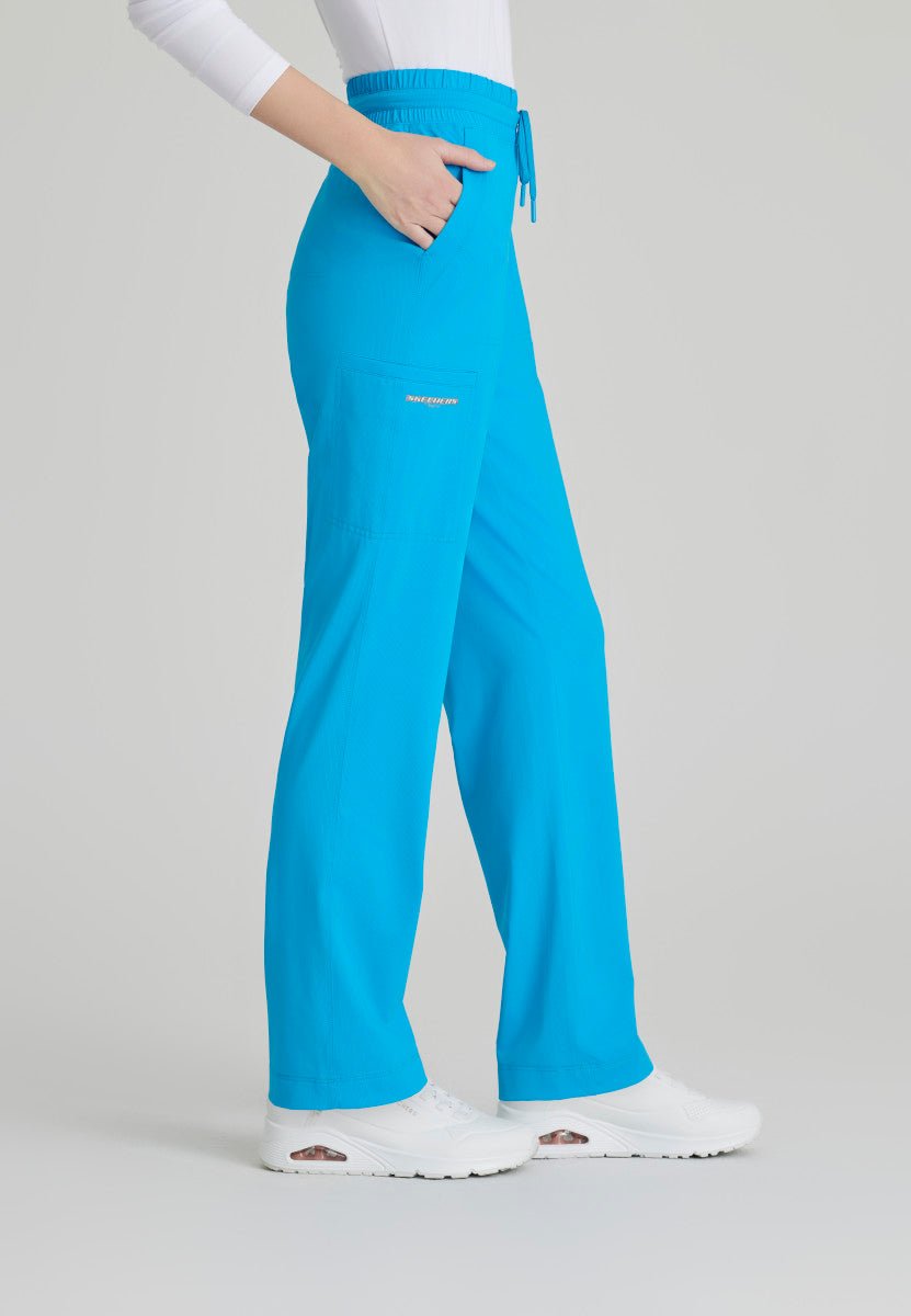 Petite Reach Slim And Straight Scrub PantSkechers Slip - insSKP668P-AZURE-XXS