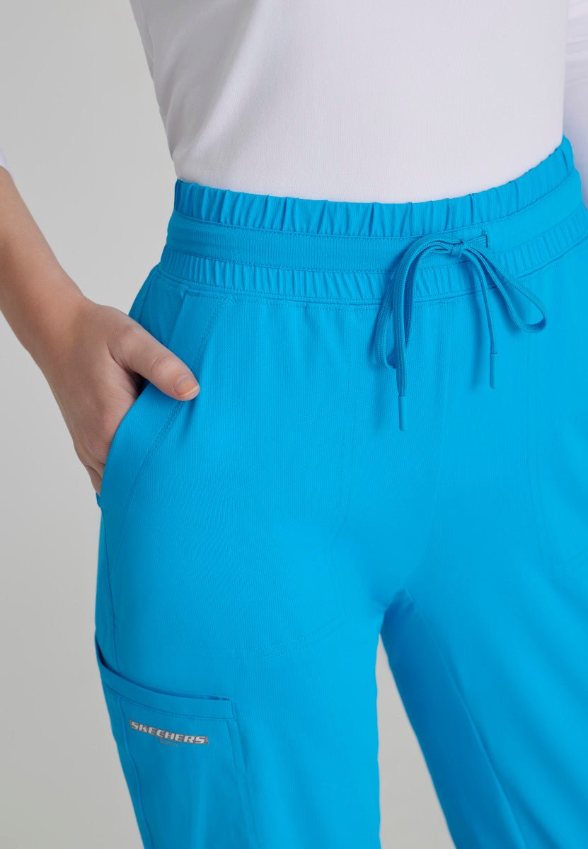 Petite Reach Slim And Straight Scrub PantSkechers Slip - insSKP668P-AZURE-XXS