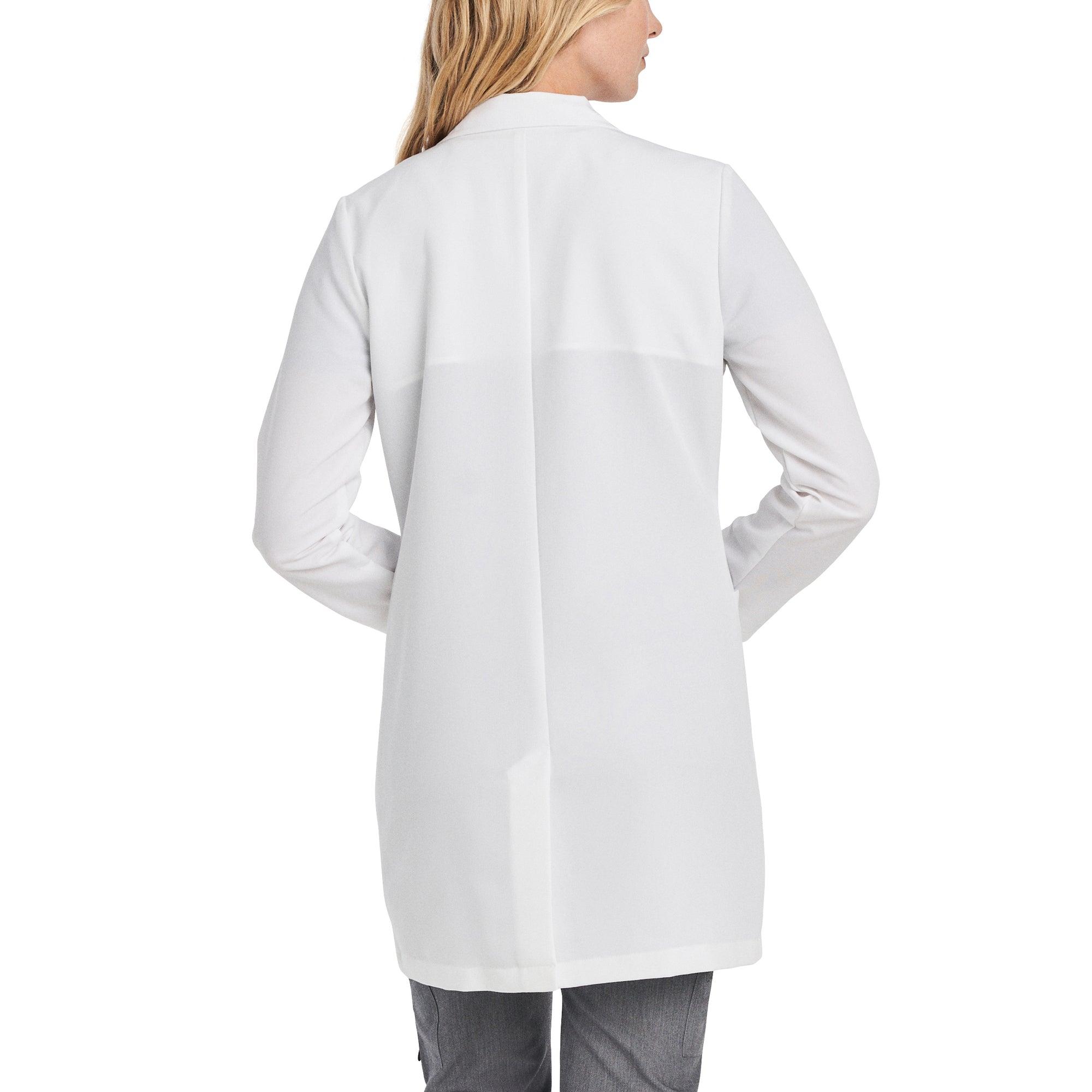 4-Pocket Mid-Length Tablet White Lab Coat Women's Lab Coat White Cross