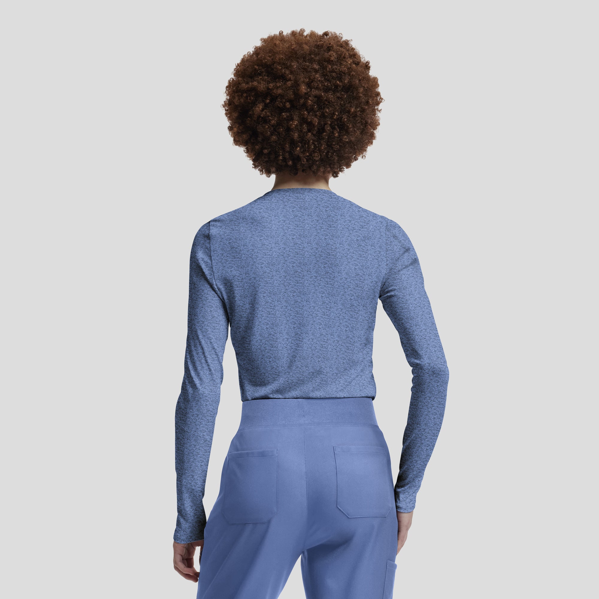 1-Pocket Long-Sleeve Underscrub Tee – Comfortable Layering Top Women's Underscrub White Cross Vibe