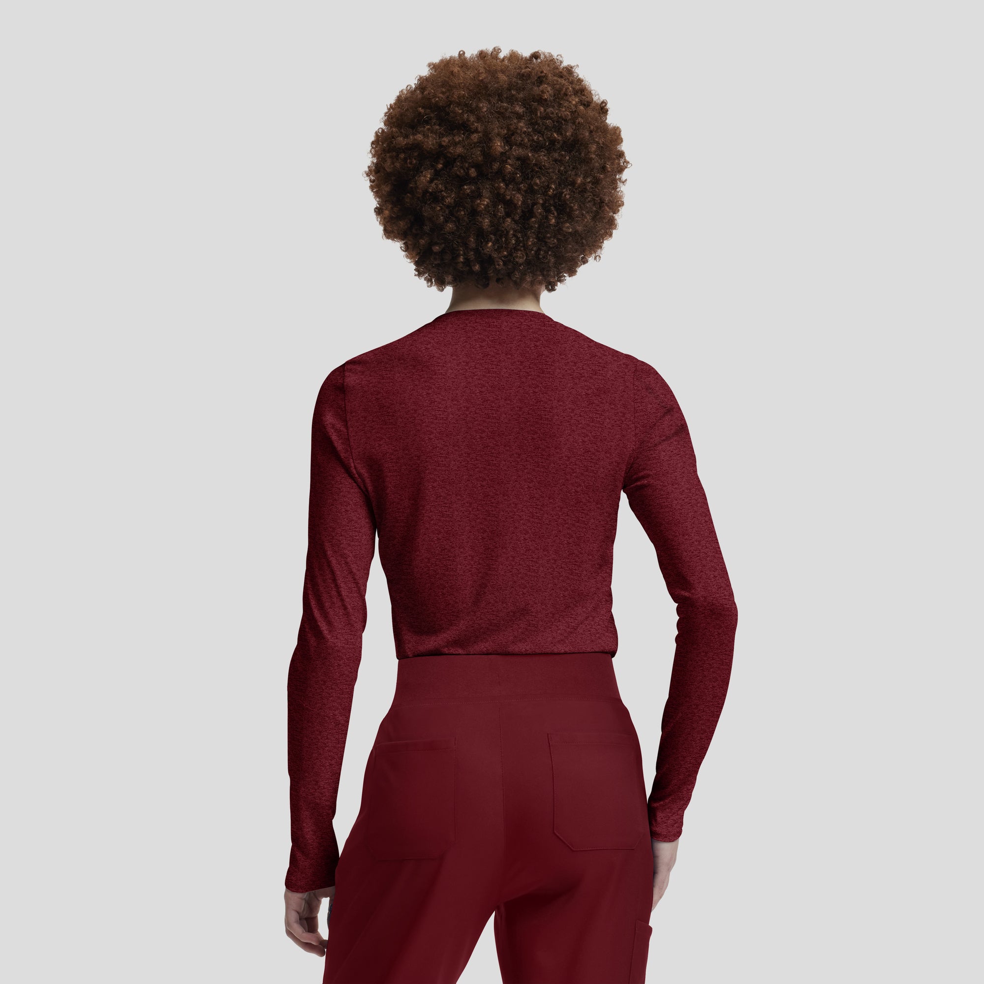 1-Pocket Long-Sleeve Underscrub Tee – Comfortable Layering Top Women's Underscrub White Cross Vibe