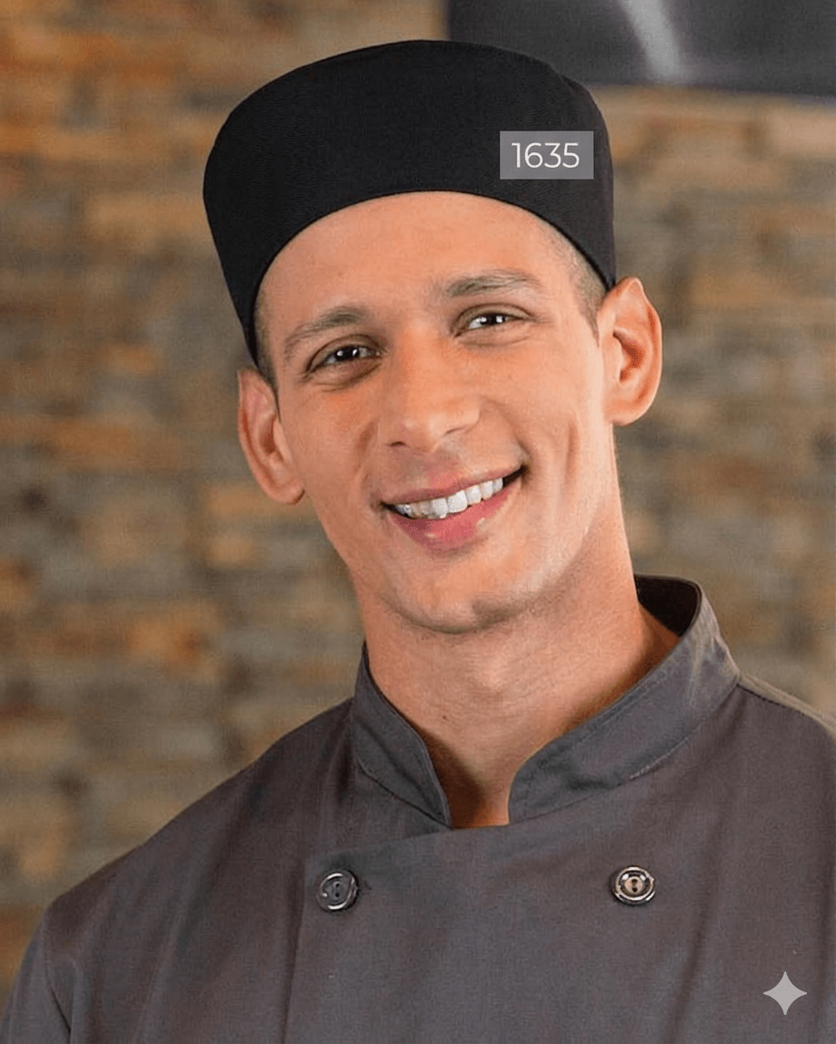 Pill Box Cap with Mesh TopPremium Uniforms1635-BLACK