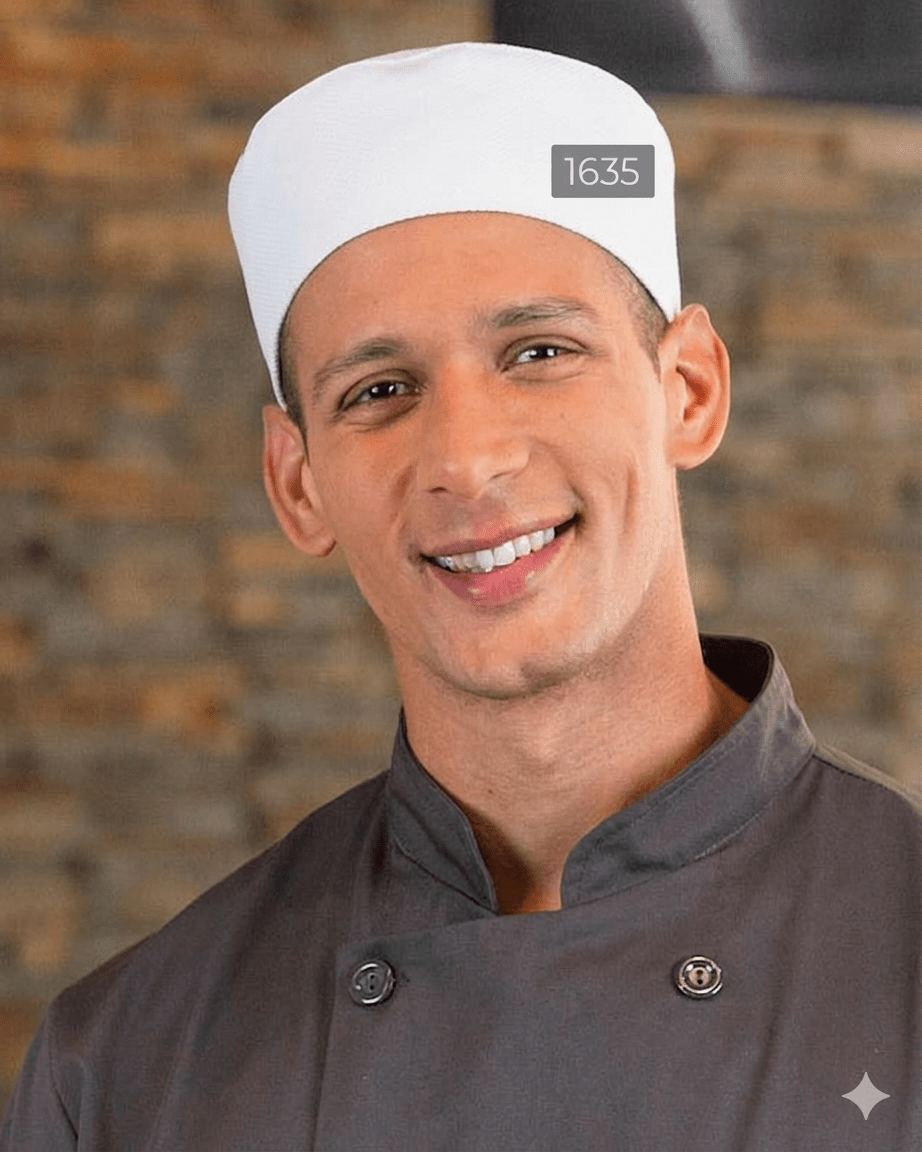 Pill Box Cap with Mesh TopPremium Uniforms1635-WHITE