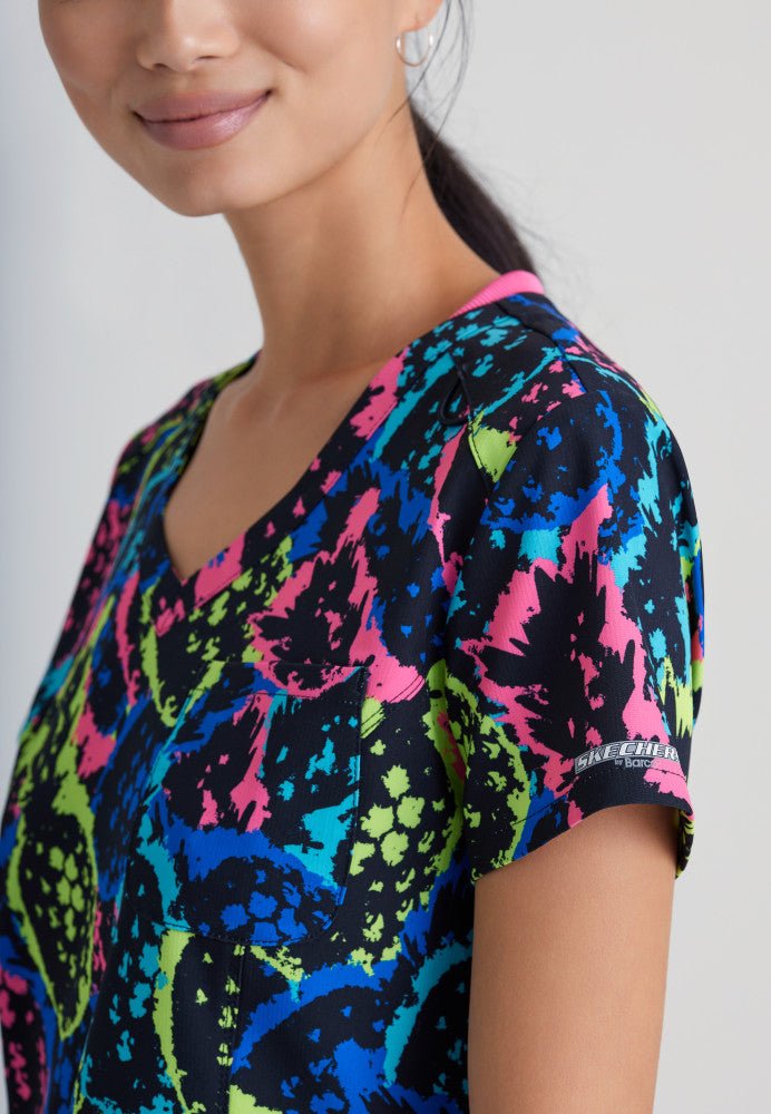 Pineapple Pop V - Neck Print Scrub TopSkechers by BarcoSKT174-PPOP-XXS