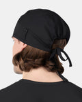 Back view of the Pitt & Grûv Scrub Cap with Mask Snaps in black colour.