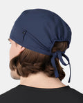 Back view of the Pitt & Grûv Scrub Cap with Mask Snaps in navy colour.