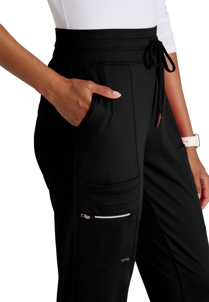 Pro Knit 5 - Pocket Drawcord Waist Jogger Scrub PantBarco One Performance KnitBOP631-BLACK-XXS
