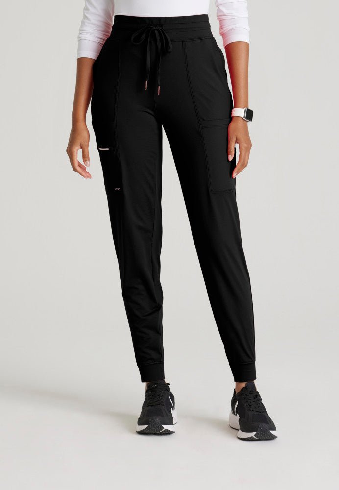 Pro Knit 5 - Pocket Drawcord Waist Jogger Scrub PantBarco One Performance KnitBOP631-BLACK-XXS