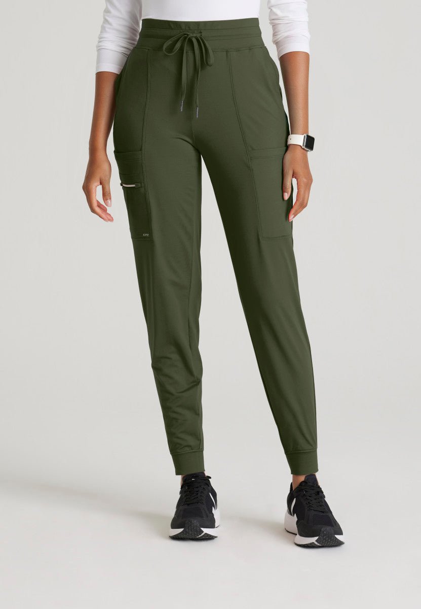 Pro Knit 5 - Pocket Drawcord Waist Jogger Scrub PantBarco One Performance KnitBOP631-OLIVE-XXS