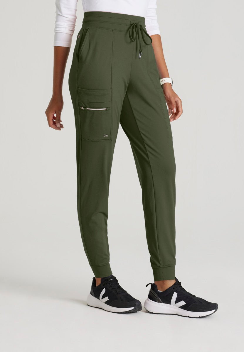 Pro Knit 5 - Pocket Drawcord Waist Jogger Scrub PantBarco One Performance KnitBOP631-OLIVE-XXS